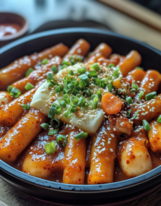 Korean spicy rice cakes, Tteokbokki dish, Korean street food recipe, Tteokbokki cooking guide 