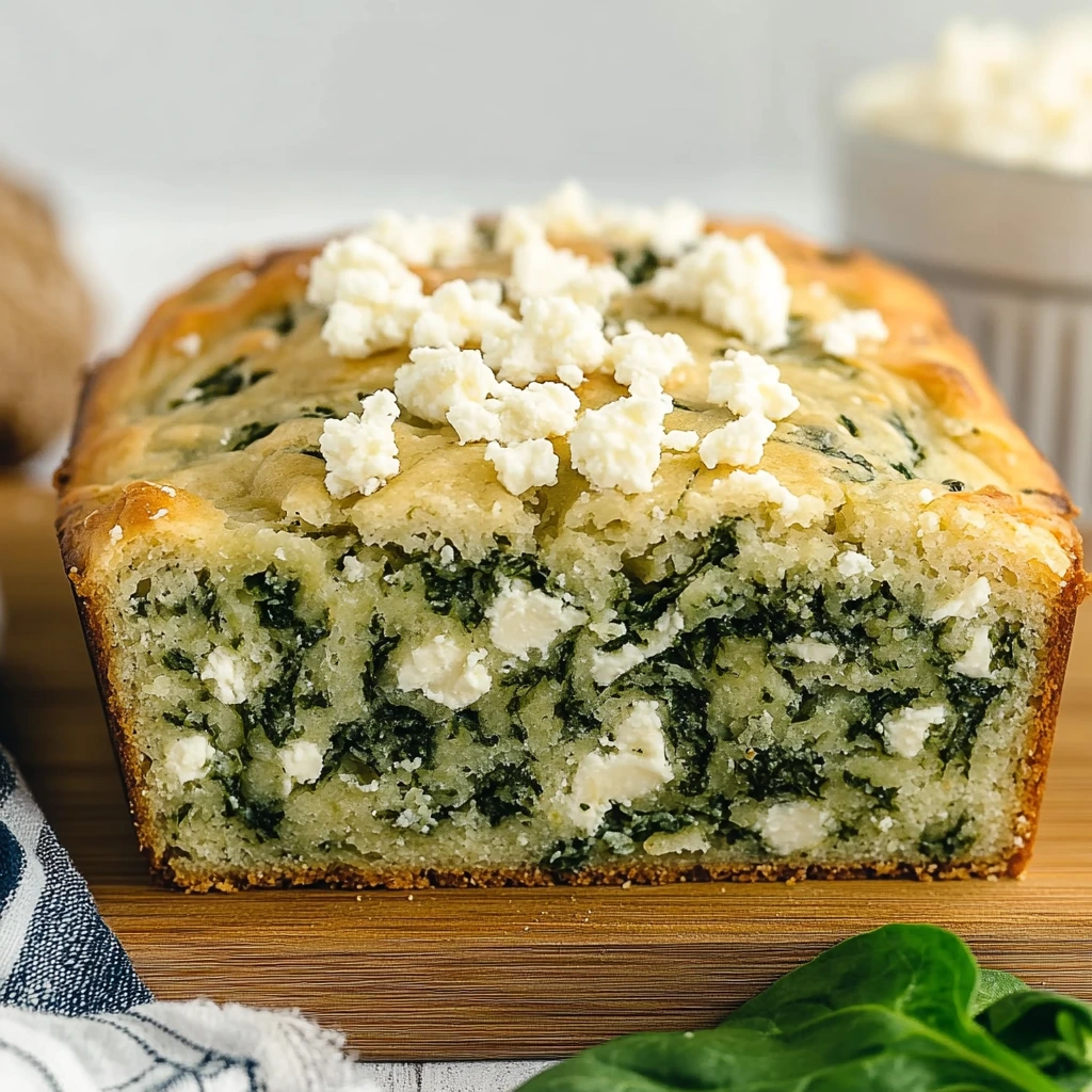 Freshly baked Spinach Feta Bread with a golden crust and soft, savory filling.